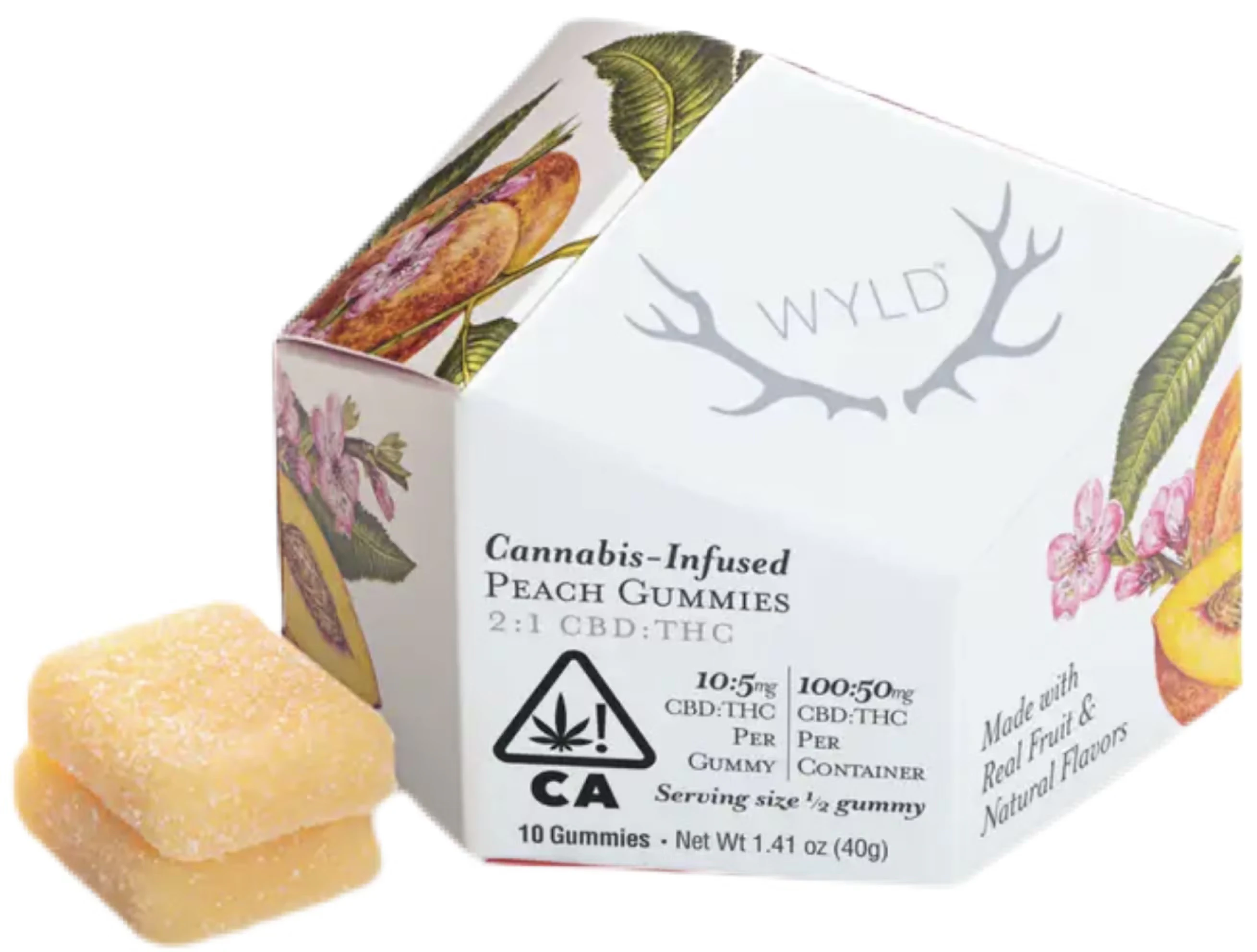 Wyld - PEACH | 2:1 | CBD:THC | 10PK | GUMMIES | HYBRID Main Image