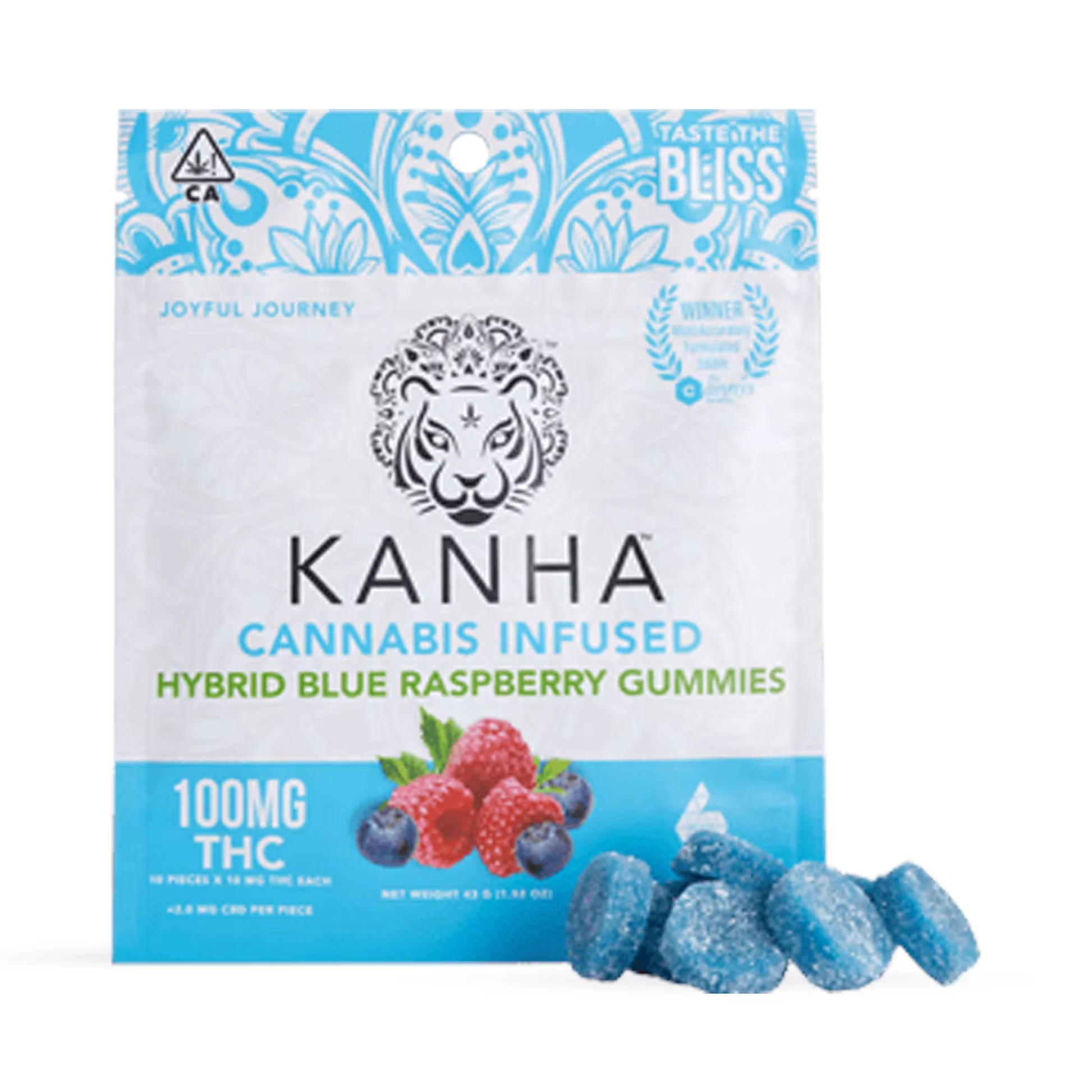 Kanha - HYBRID |  BLUE RASPBERRY GUMMIES | 100MG Main Image